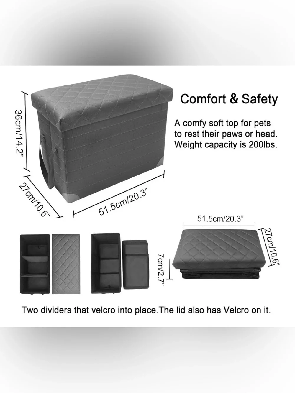 Car Back Seat Extender with Storage - up to 200 lbs